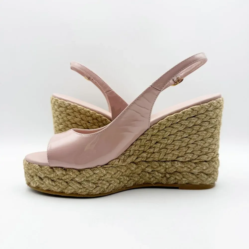 Stuart Weitzman Womens Island Sandal Espadrille Wedge US 9B EU 39.5 Pink NIB